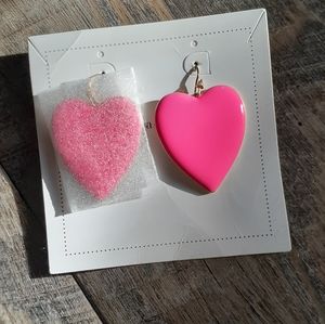 Stella and Dot Amore enamel heart earrings